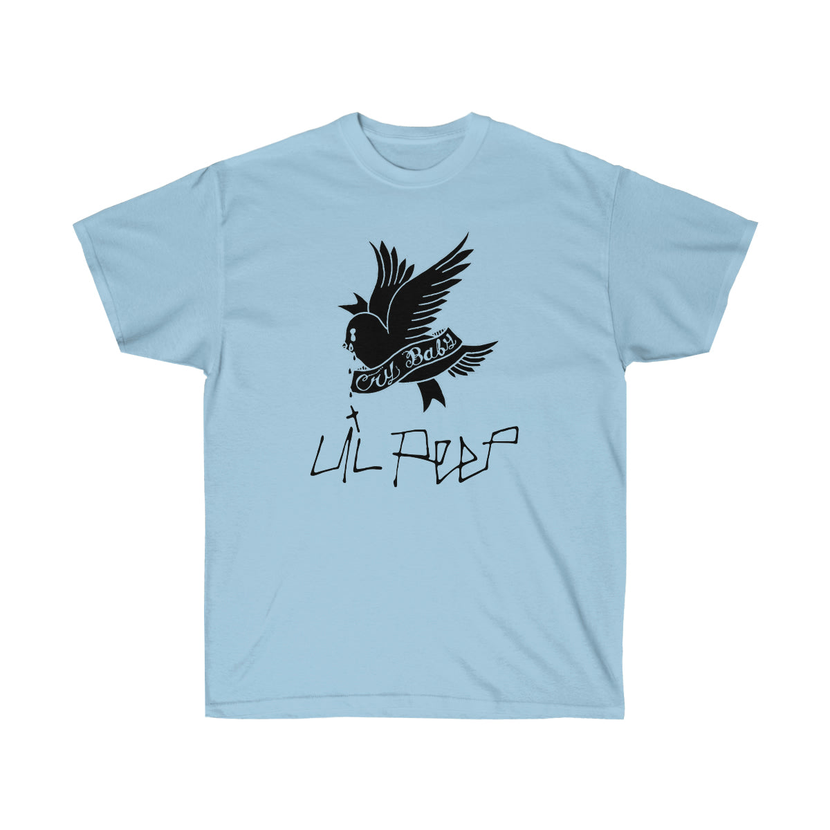 Crybaby Bird Black Men T-Shirt - Light Blue, XL image