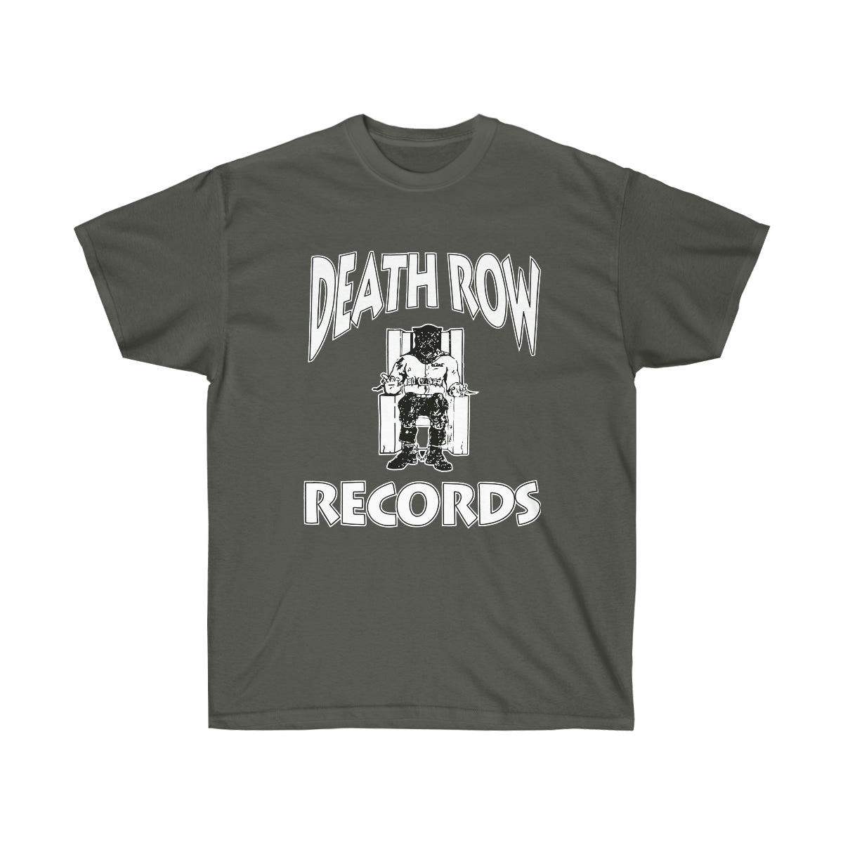 White Death Row Men T-Shirt - Charcoal, M image