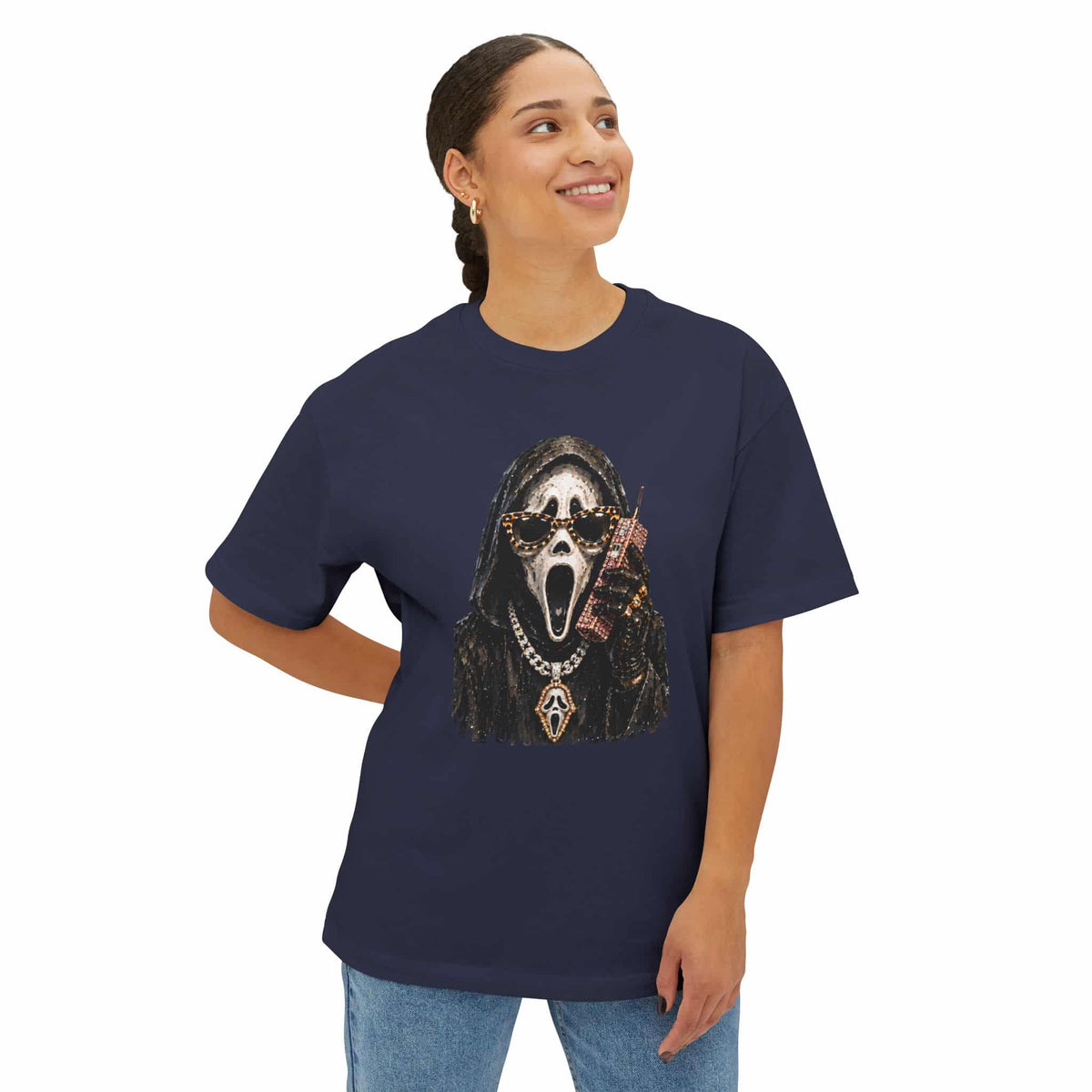 Halloween Ghostface Unisex Oversized Boxy Tee image 28