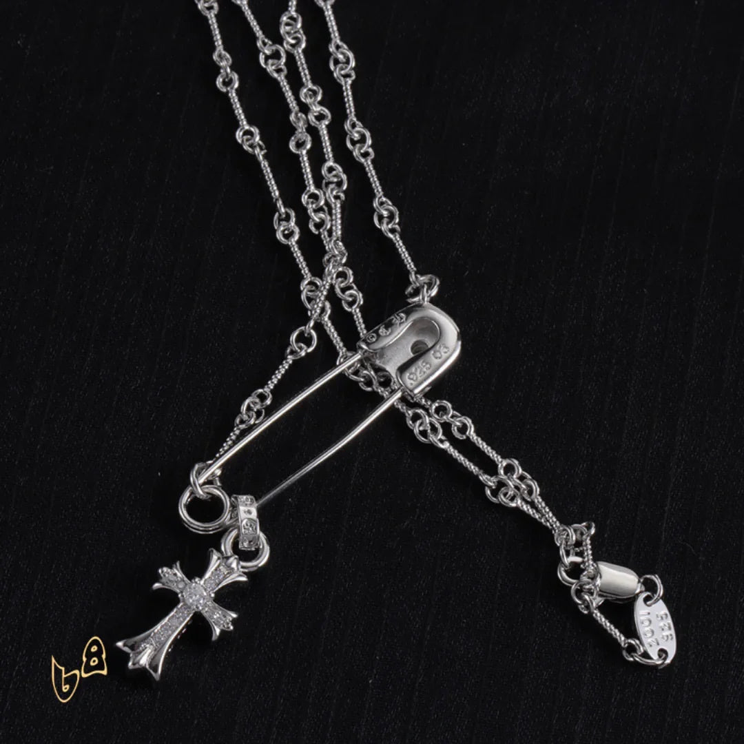 CH Pin & Cross Pendant Necklace - CH0041 image 3