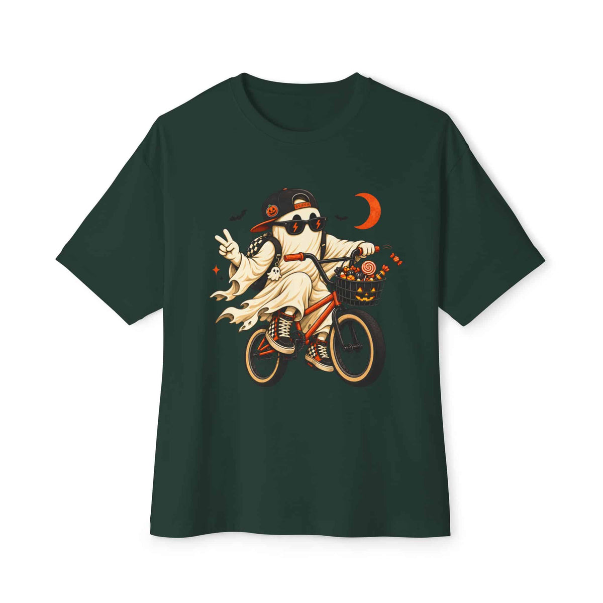 Ghost Rider BMX Unisex Oversized Boxy Tee - Forest, XL image