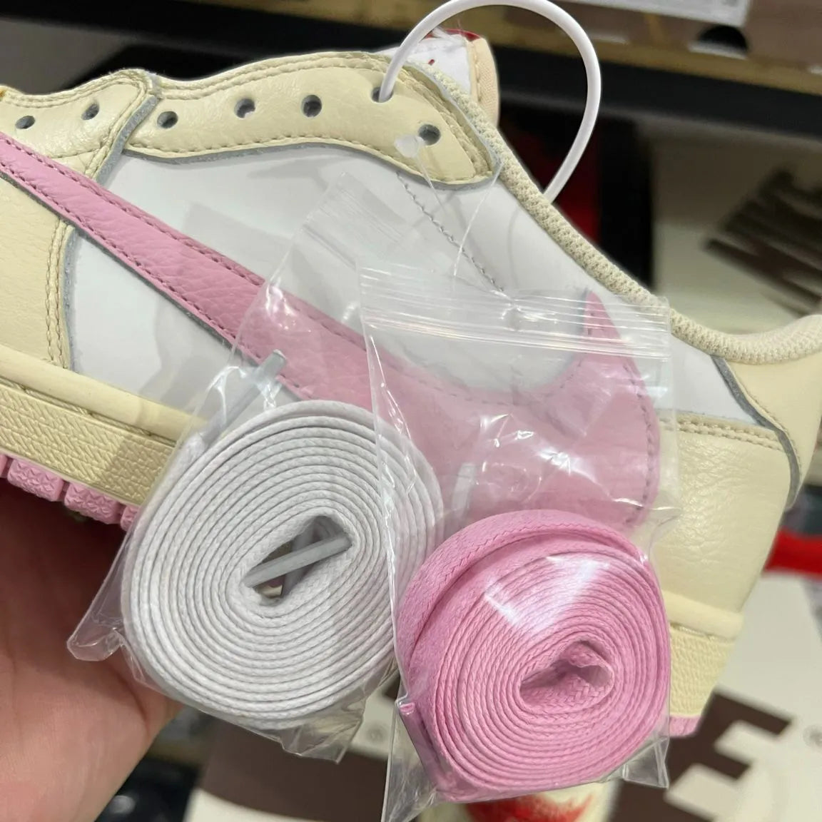 Travis Scott x AJ 1 Low OG Sail Shy Pink Shoes Sneakers – nk0004766 image 10