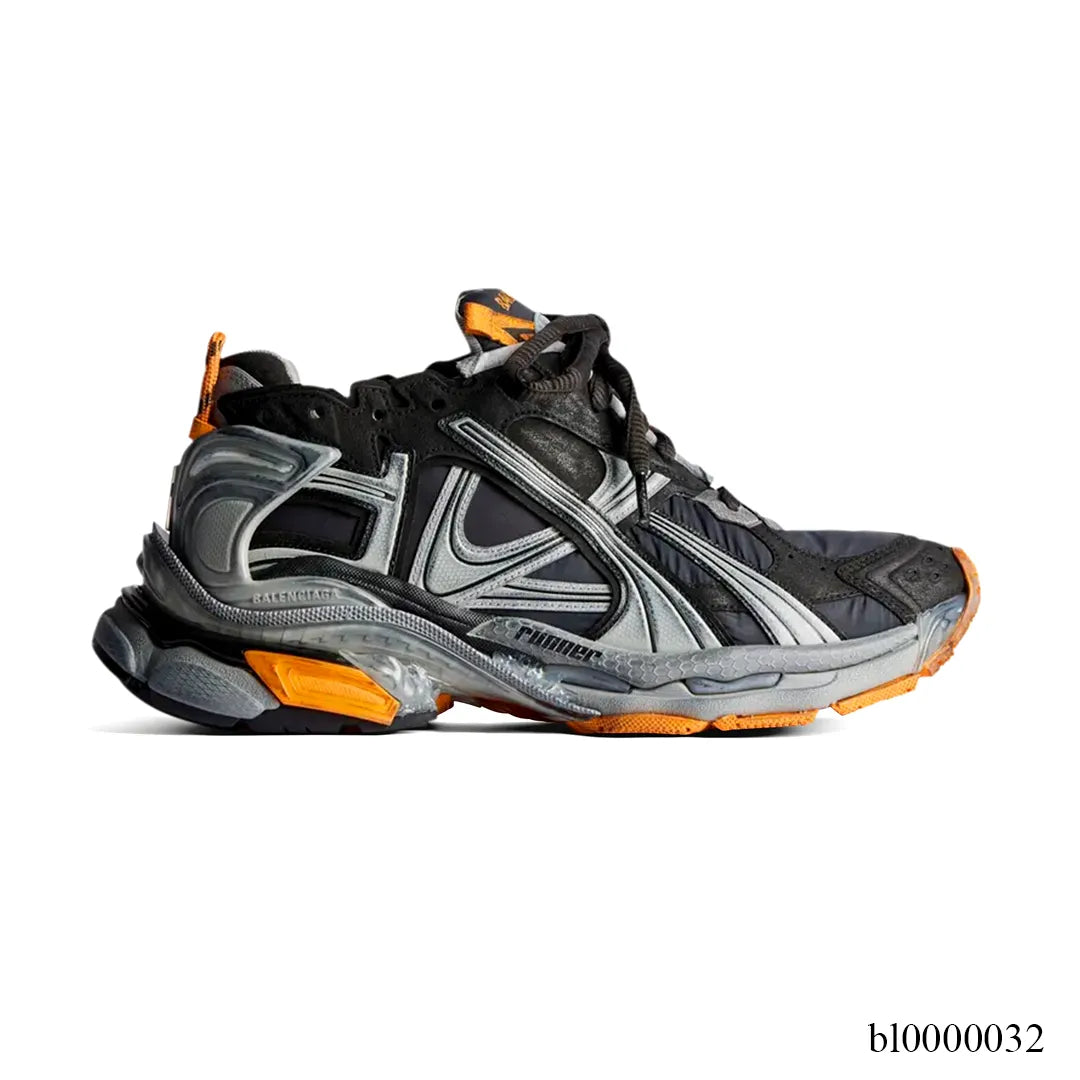 BLCG Runner Worn-Out Black Orange Fluo Shoes Sneakers - bl0000032 image 1