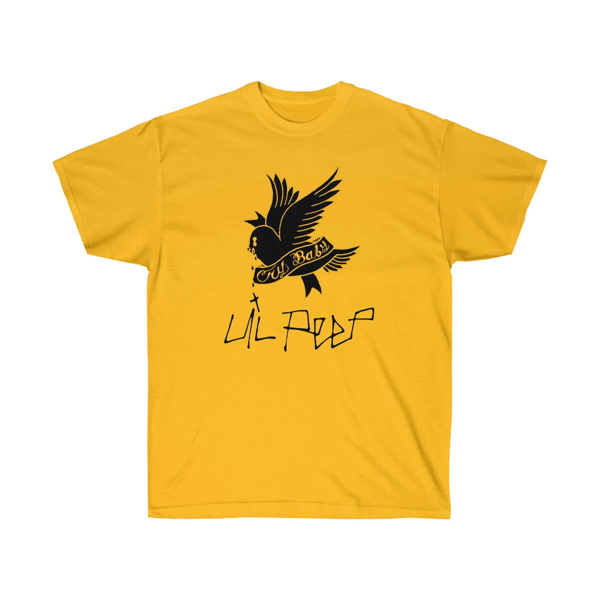 Crybaby Bird Black Men T-Shirt - Gold, S image