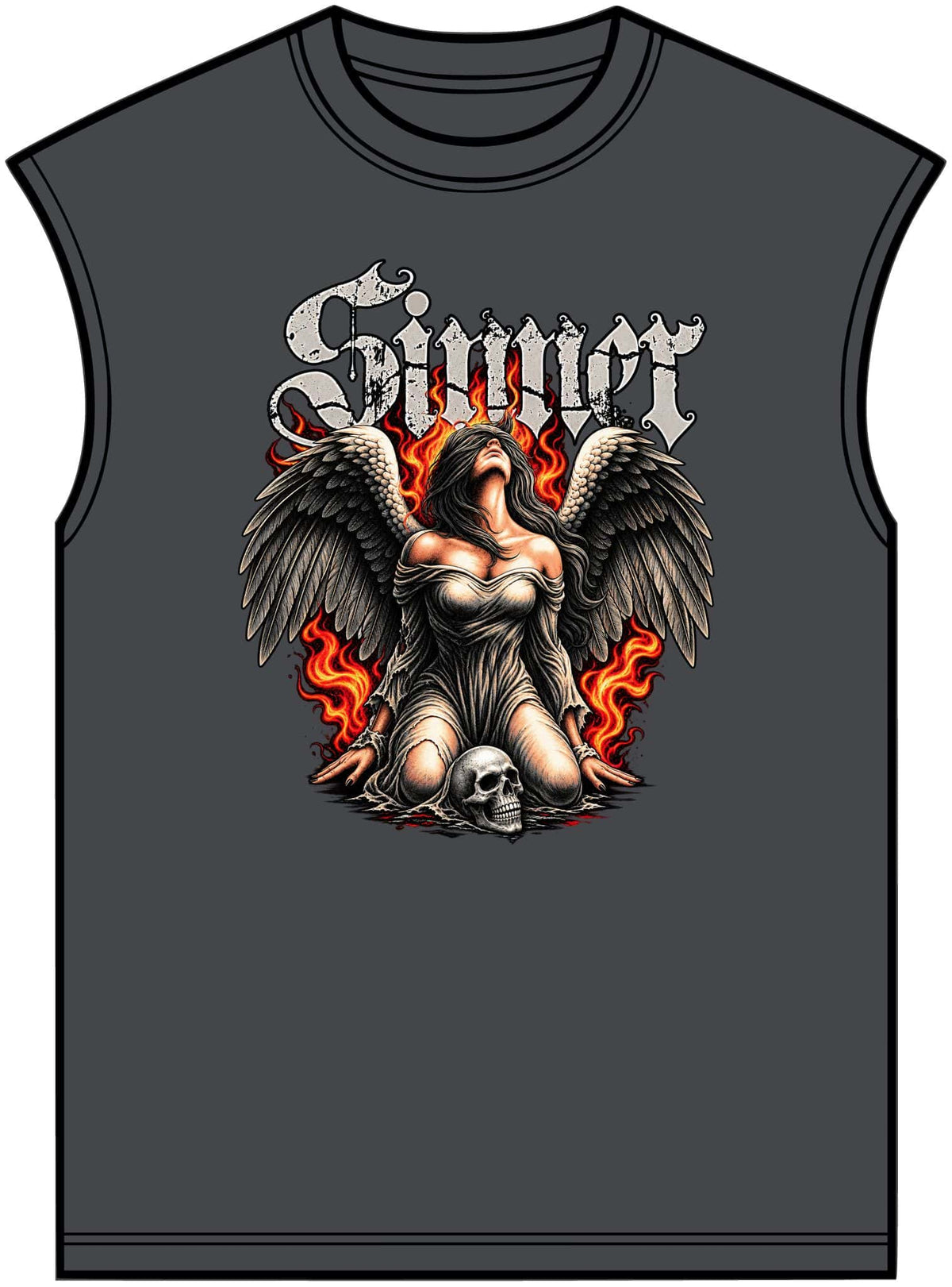 Sinner’s Flame Unisex Garment-Dyed Muscle Tee image 16