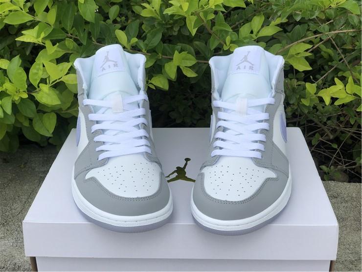 Air Jordan 1 Mid Wolf Grey Aluminum Shoes Sneakers - nk0001758 image 6