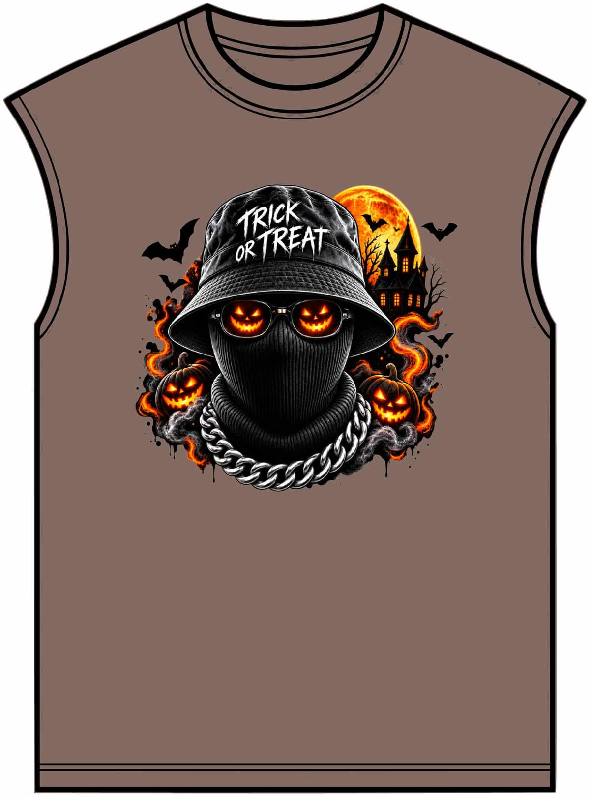 Spooky Streetwear Masked Unisex Garment-Dyed Muscle Tee image 8