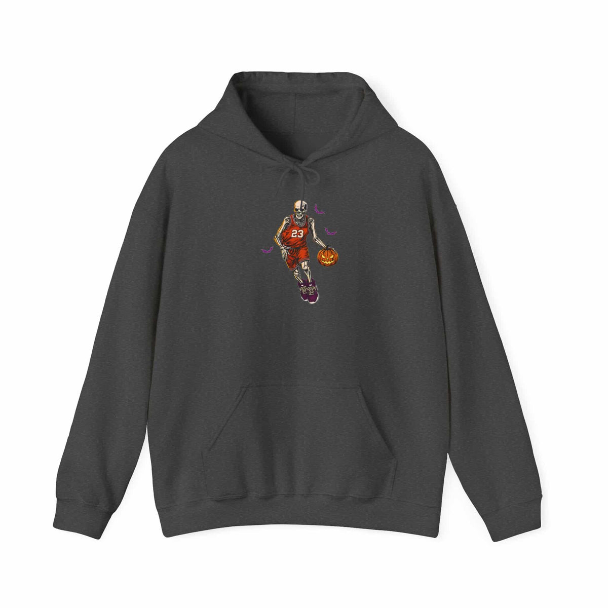 Halloween Basketball Hooded Sweatshirt - L, Dark Heather image