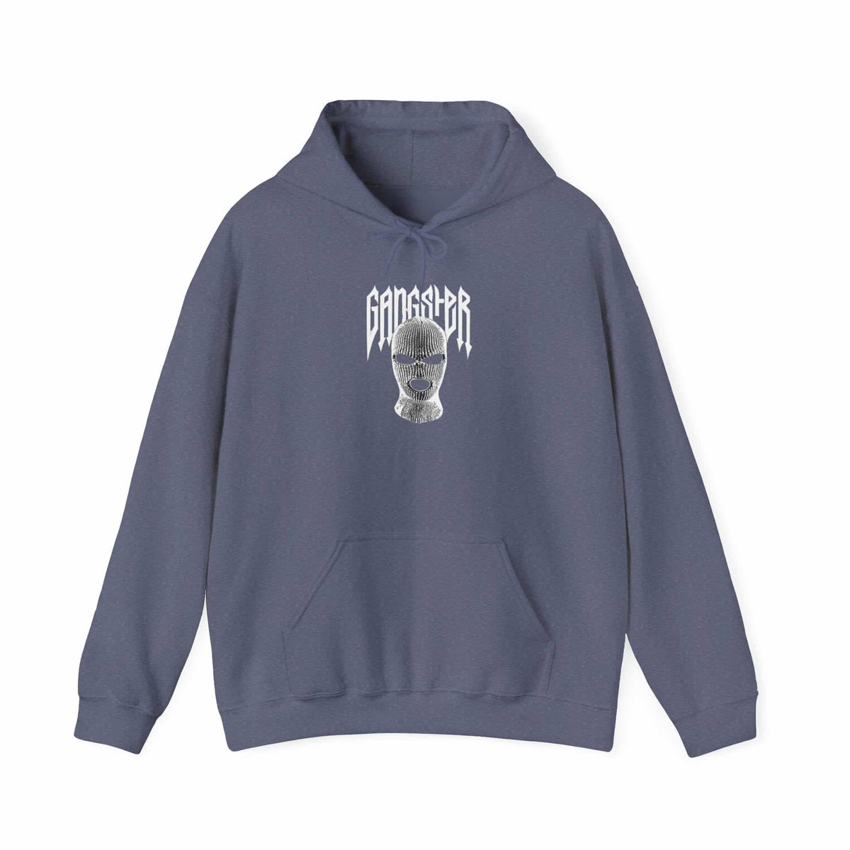 Gangster Mask Hooded Sweatshirt - L, Heather Navy image