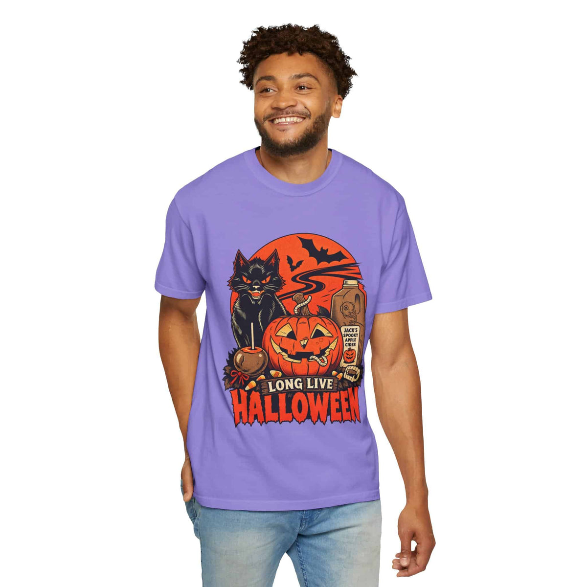 Midnight Cat Unisex Garment-Dyed T-shirt image 59