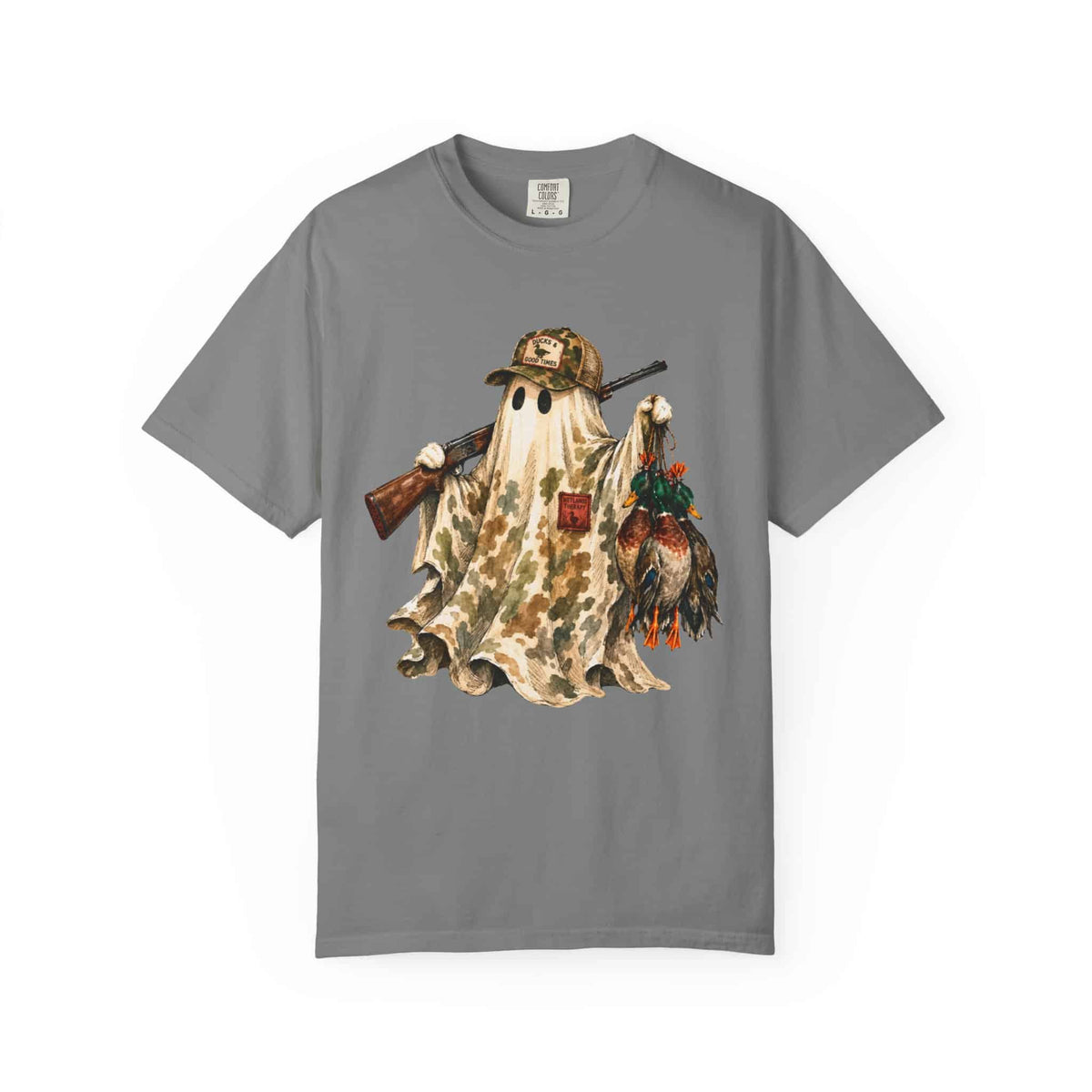 Hunting Season Spooky Camo Mallards Unisex Garment-Dyed T-shirt image