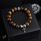 CH Brown Beaded Cross Bracelet - CH0064 - Brown 3 image