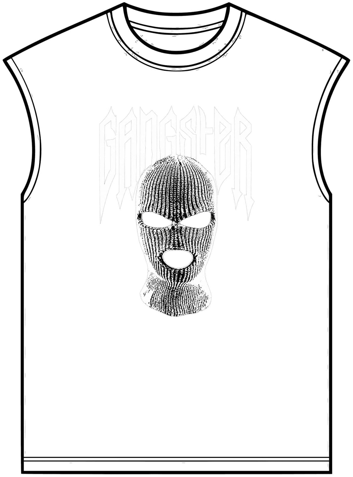 Gangster Mask Unisex Garment-Dyed Muscle Tee image