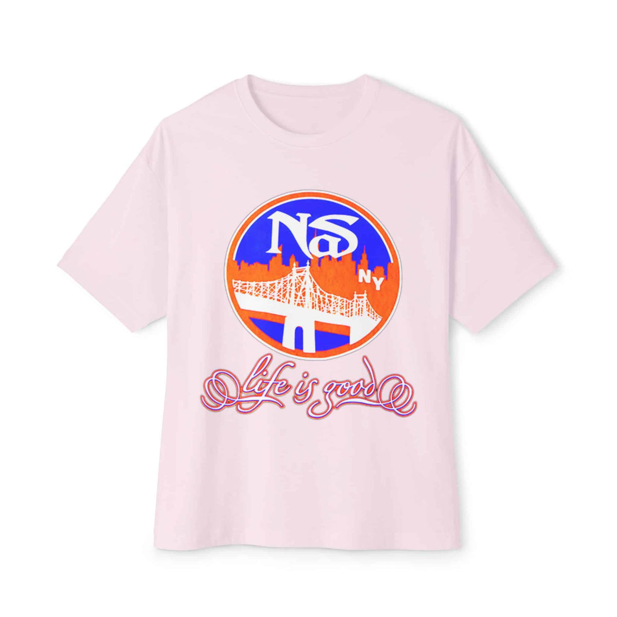 Life Is Good Unisex Oversized Boxy Tee - Soft Pink, XS image