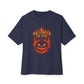 Halloween on Fire Unisex Oversized Boxy Tee - Navy, XS image