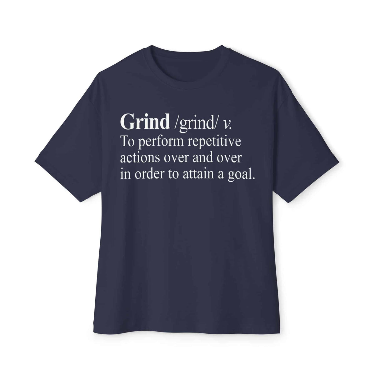 Grind Definition Unisex Oversized Boxy Tee - Navy, 2XL image