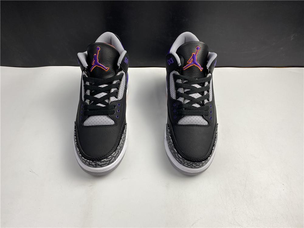 AJ 3 Retro Black Court Purple Shoes Sneakers - nk0000817 image 2