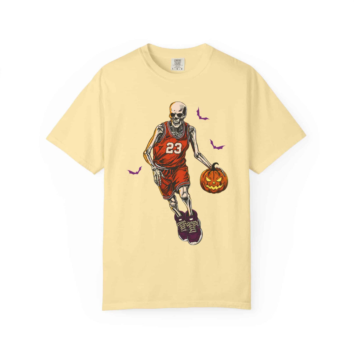 Halloween Basketball Unisex Garment-Dyed T-shirt image 18