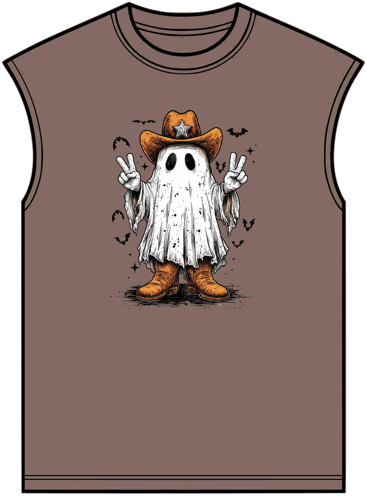 Howdy Ghost Unisex Garment-Dyed Muscle Tee image 4