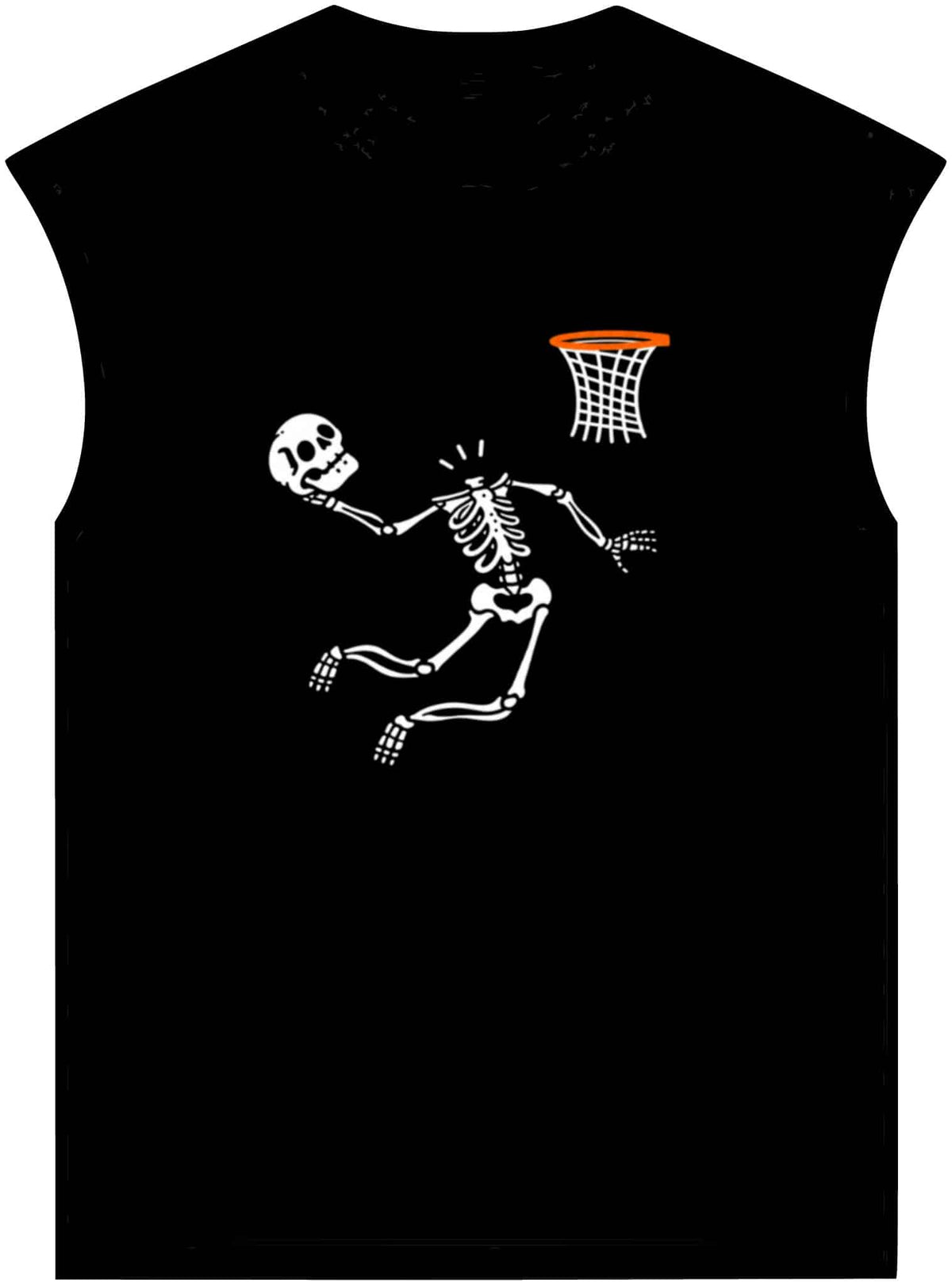 Halloween Basketball Skeleton Unisex Garment-Dyed Muscle Tee image