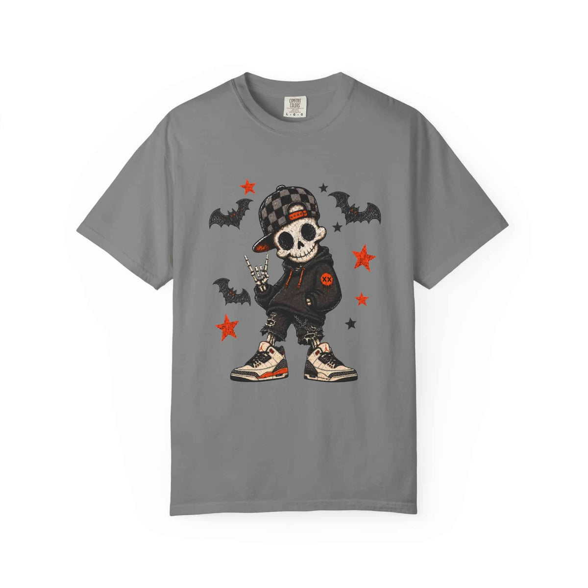 Boy Skeleton Halloween Unisex Garment-Dyed T-shirt image 63
