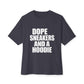 Graphic Print Unisex Oversized Boxy Tee - POD0036 - Dark Grey, M image