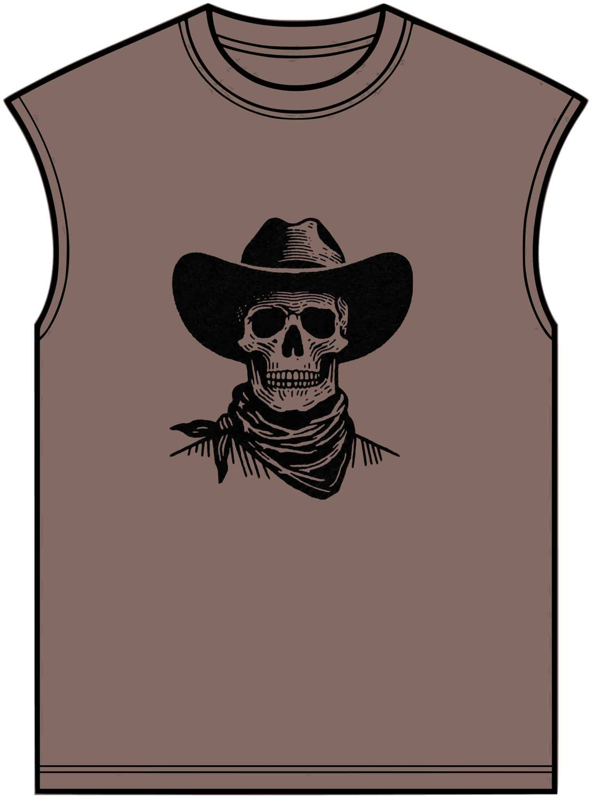 Outlaw Skull Unisex Garment-Dyed Muscle Tee image 4