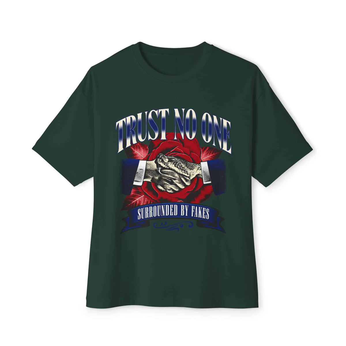 Graphic Print Unisex Oversized Boxy Tee - POD0037 - Forest, S image