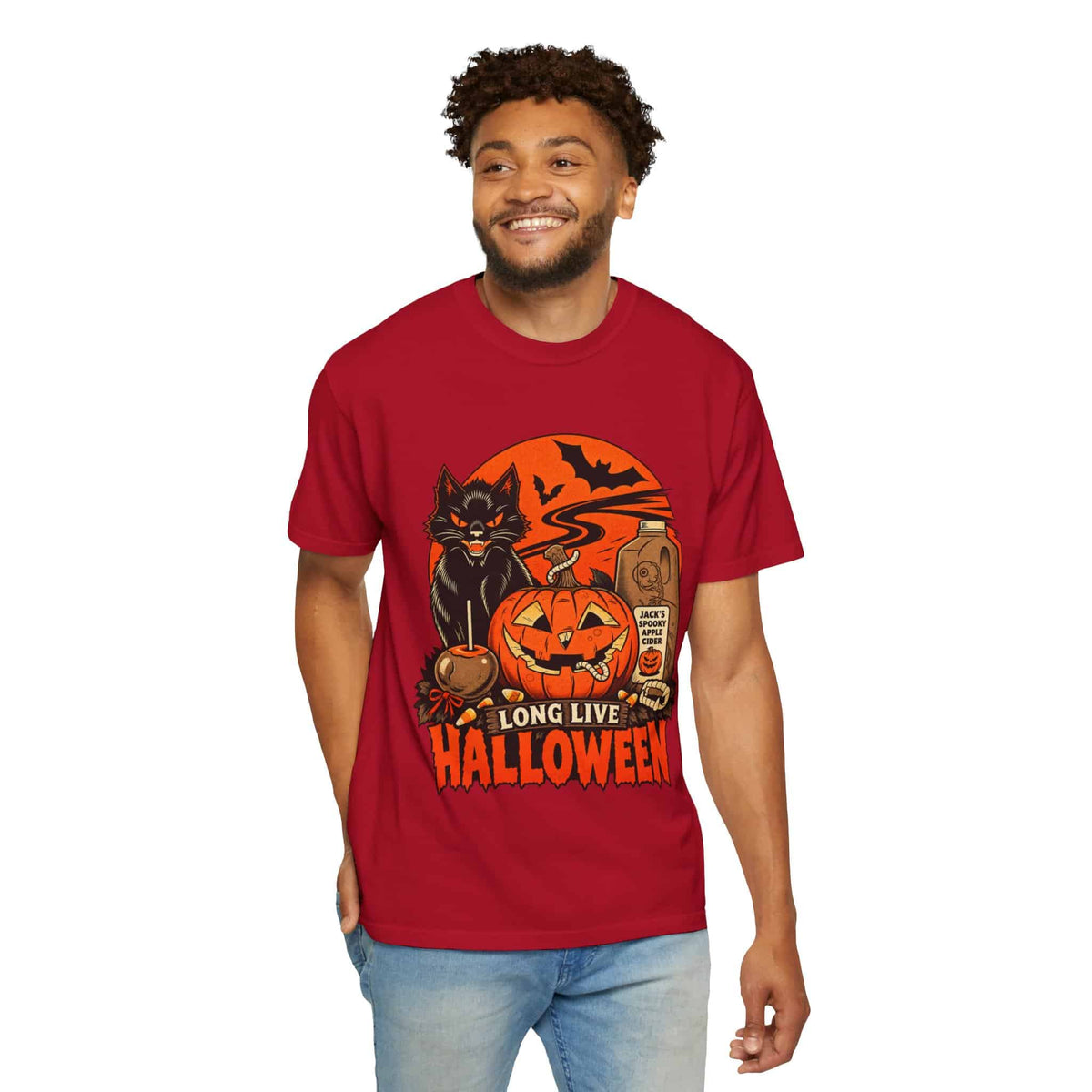 Midnight Cat Unisex Garment-Dyed T-shirt image 66