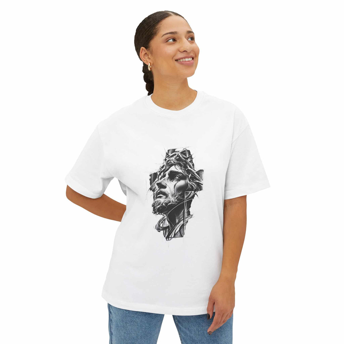 Crown of Faith 2 Unisex Oversized Boxy Tee image 27