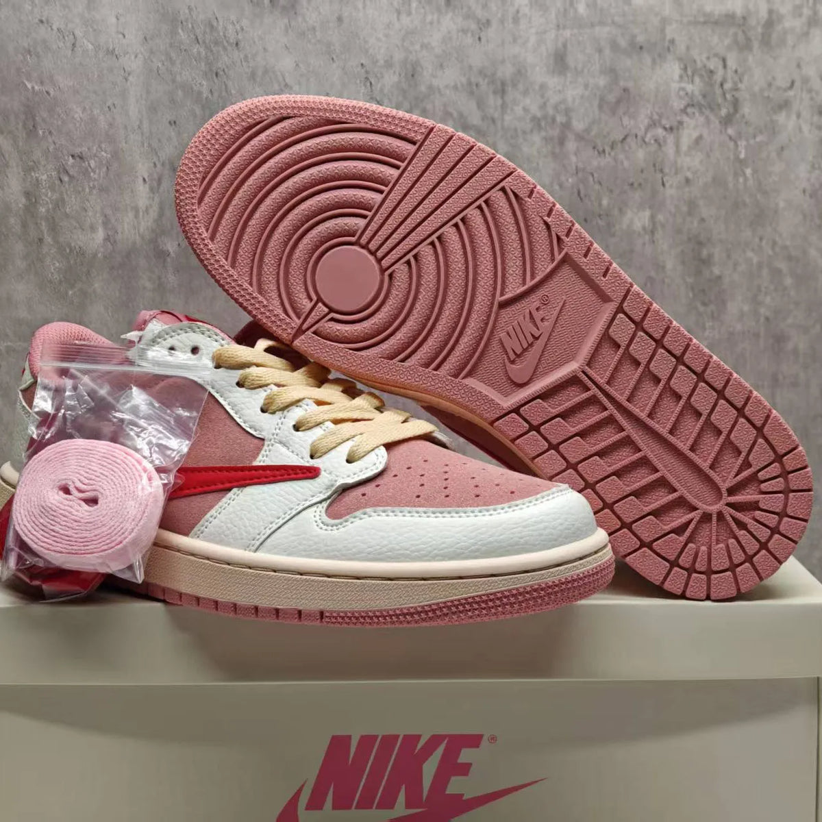 Travis Scott x AJ 1 Retro Low OG 'Sail Tropical Pink' Shoes Sneakers – nk0005263 image 4