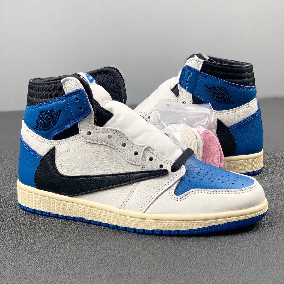 Travis Scott x Fragment x AJ 1 High "Military Blue" Shoes Sneakers - nk0001586 image 7