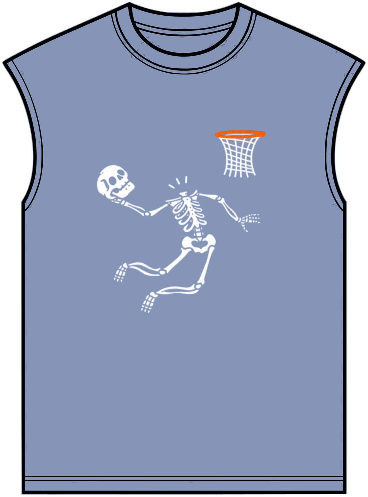 Halloween Basketball Skeleton Unisex Garment-Dyed Muscle Tee image 8