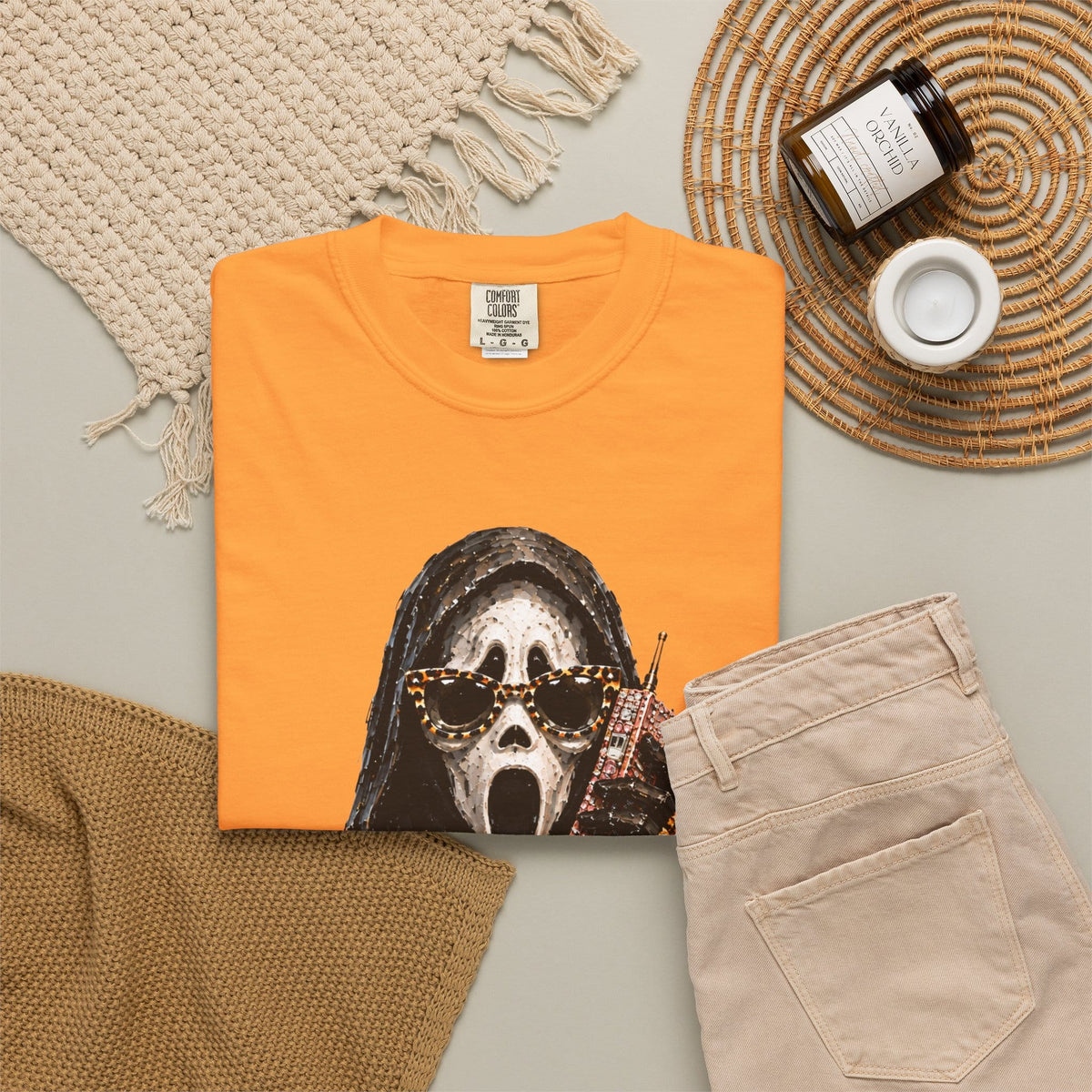 Halloween Ghostface Unisex Garment-Dyed T-shirt image 45