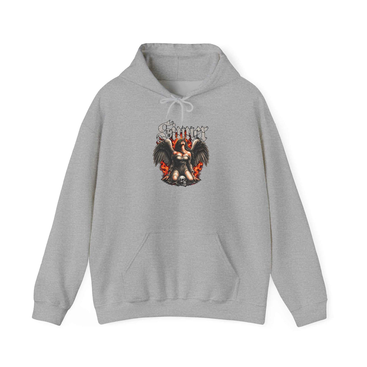 Sinner’s Flame Hooded Sweatshirt - S, Sport Grey image