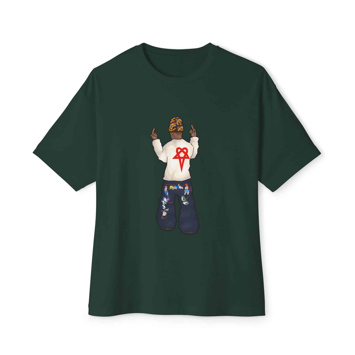 Rebel Attitude Unisex Oversized Boxy Tee - Forest, 3XL image