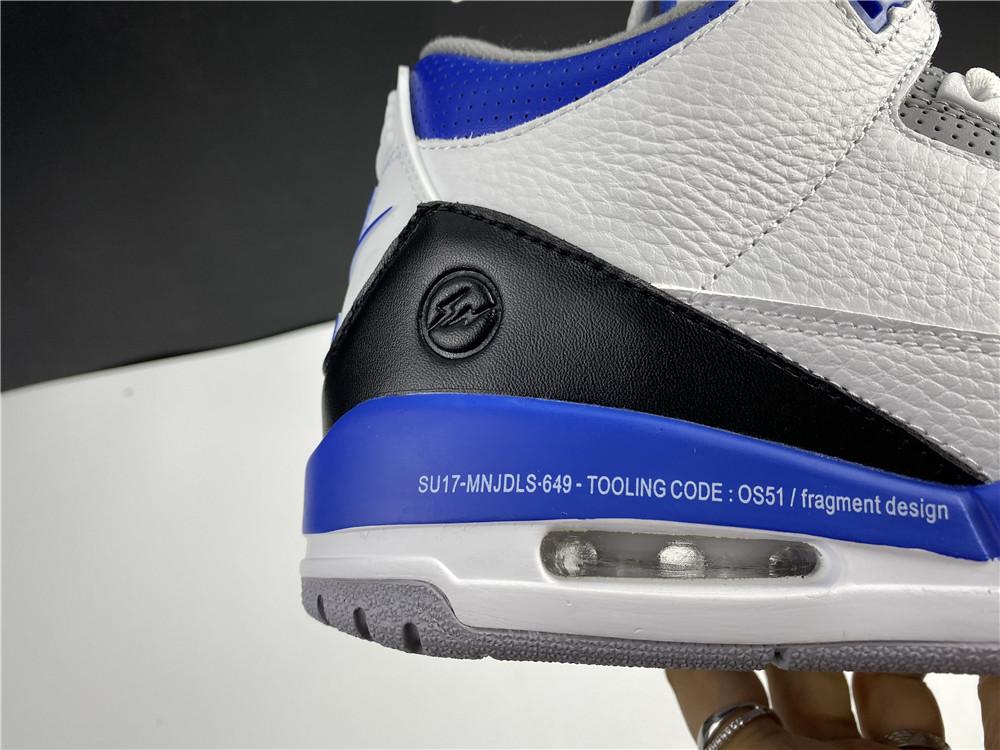 AJ 3 Fragment White Blue Shoes Sneakers - nk0000859 image 7