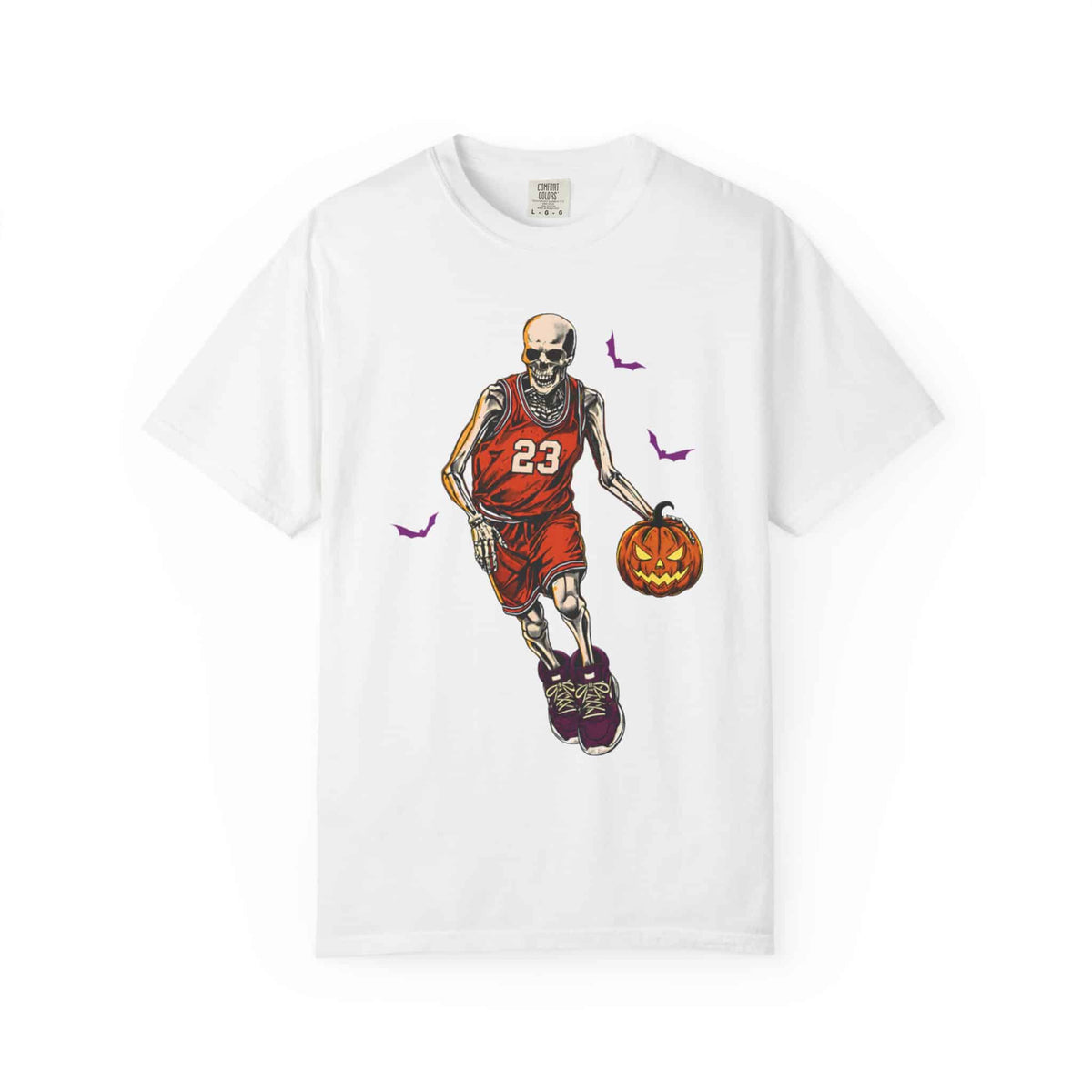 Halloween Basketball Unisex Garment-Dyed T-shirt image