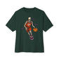 Halloween Basketball Unisex Oversized Boxy Tee - Forest, L image