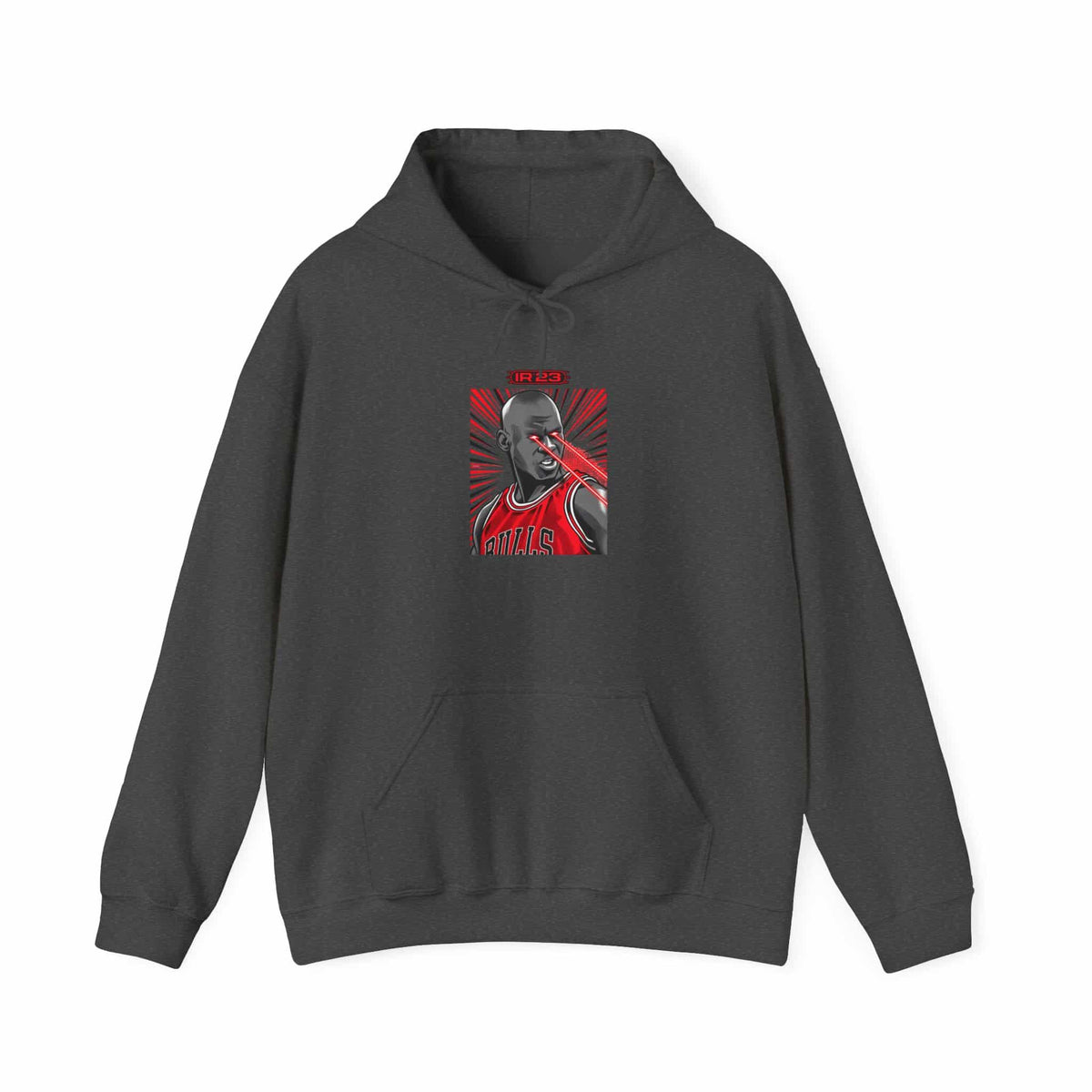 Graphic Print Hooded Sweatshirt - POD0032 - 2XL, Dark Heather image