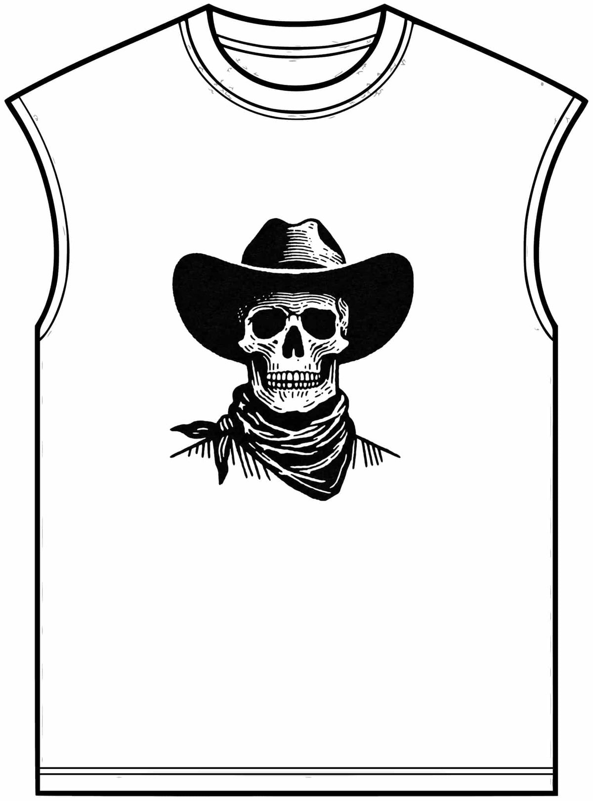 Outlaw Skull Unisex Garment-Dyed Muscle Tee image 0