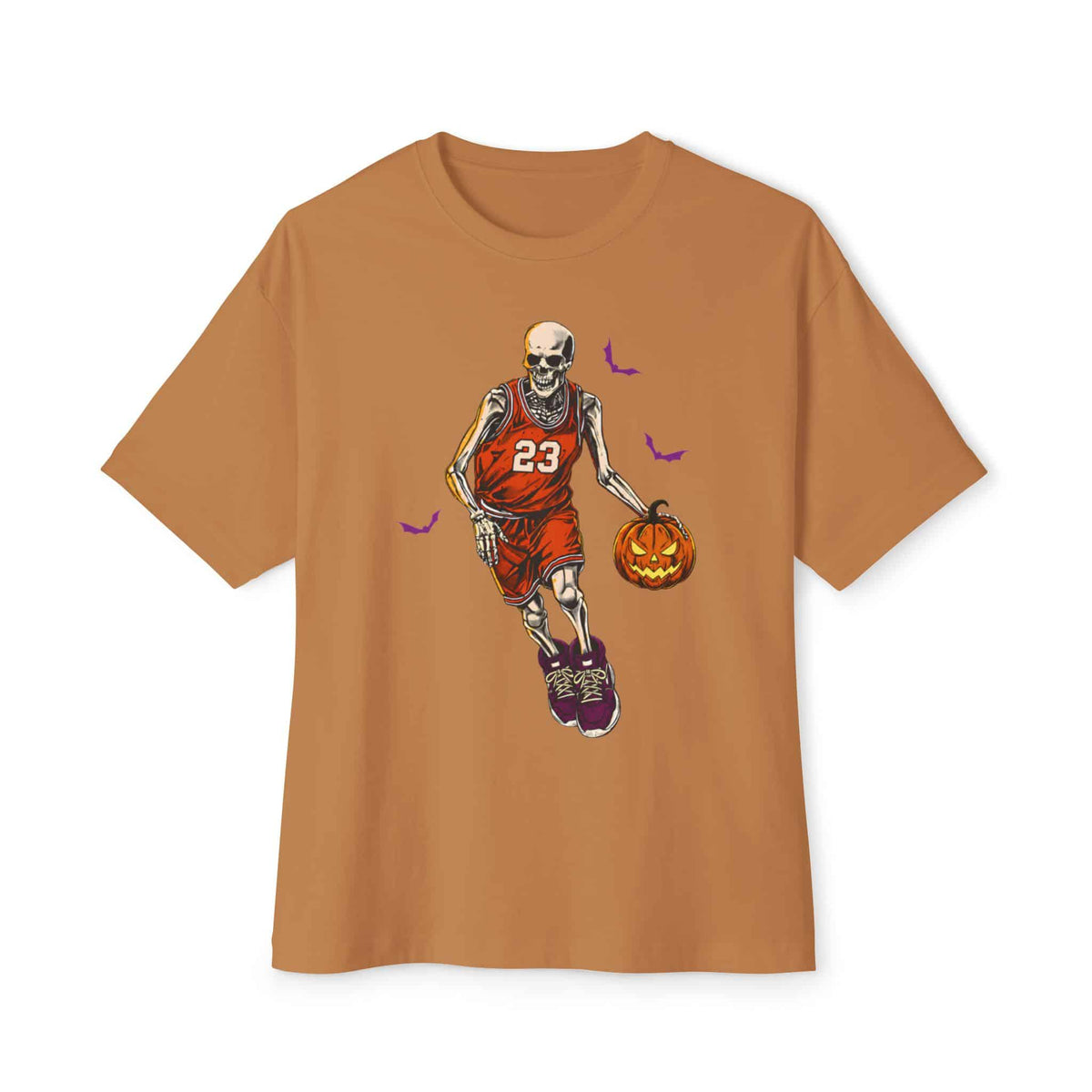 Halloween Basketball Unisex Oversized Boxy Tee - Toast, XL image