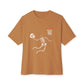 Halloween Basketball Skeleton Unisex Oversized Boxy Tee - Toast, 2XL image