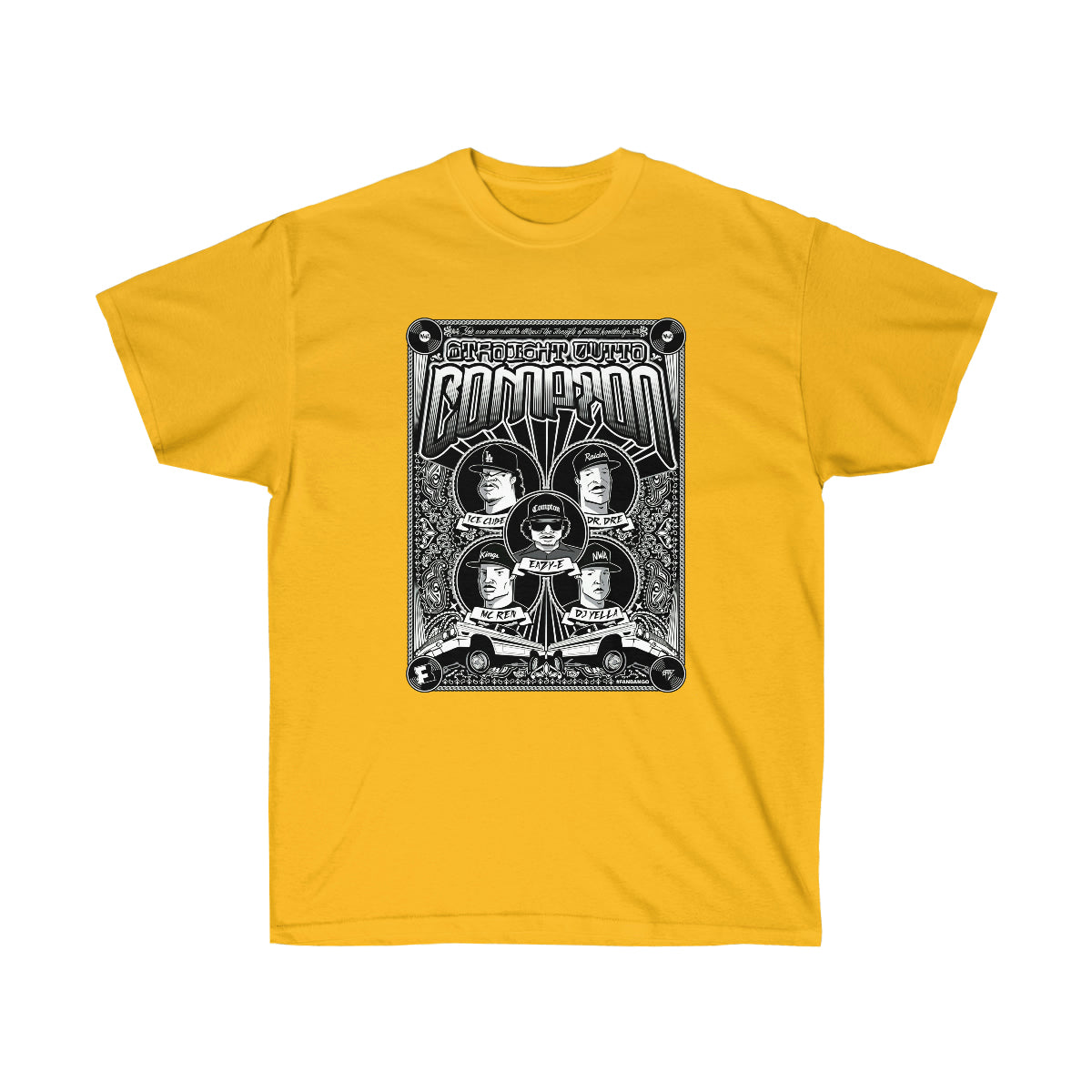 Rap Compton Men T-Shirt - Gold, XL image