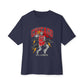Graphic Print Unisex Oversized Boxy Tee - POD0038 - Navy, 2XL image