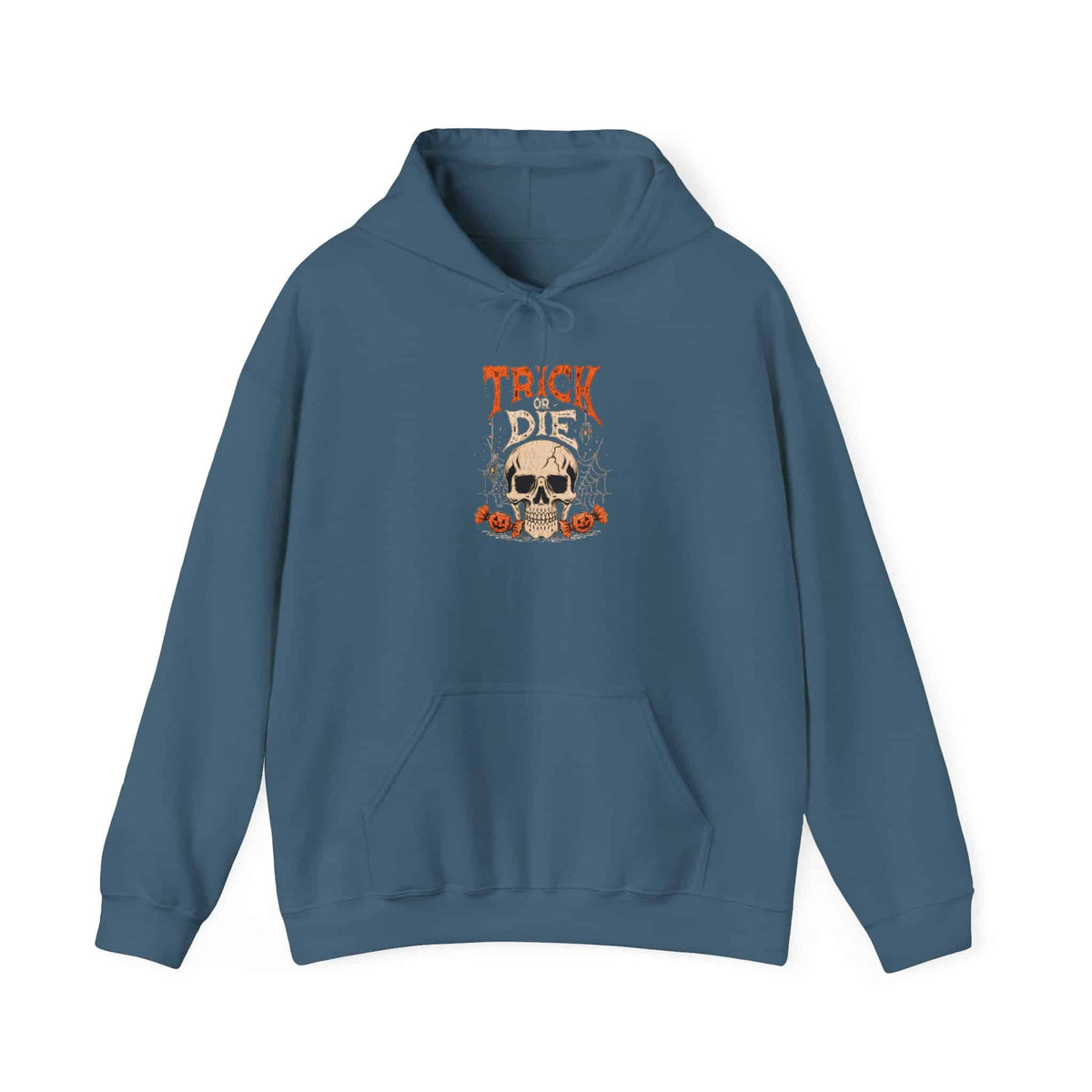 TRICK OR DIE Hooded Sweatshirt - S, Indigo Blue image