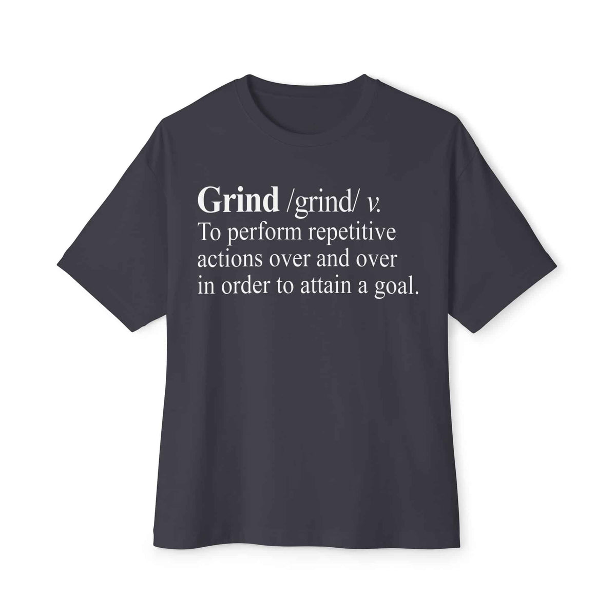 Grind Definition Unisex Oversized Boxy Tee - Dark Grey, 3XL image