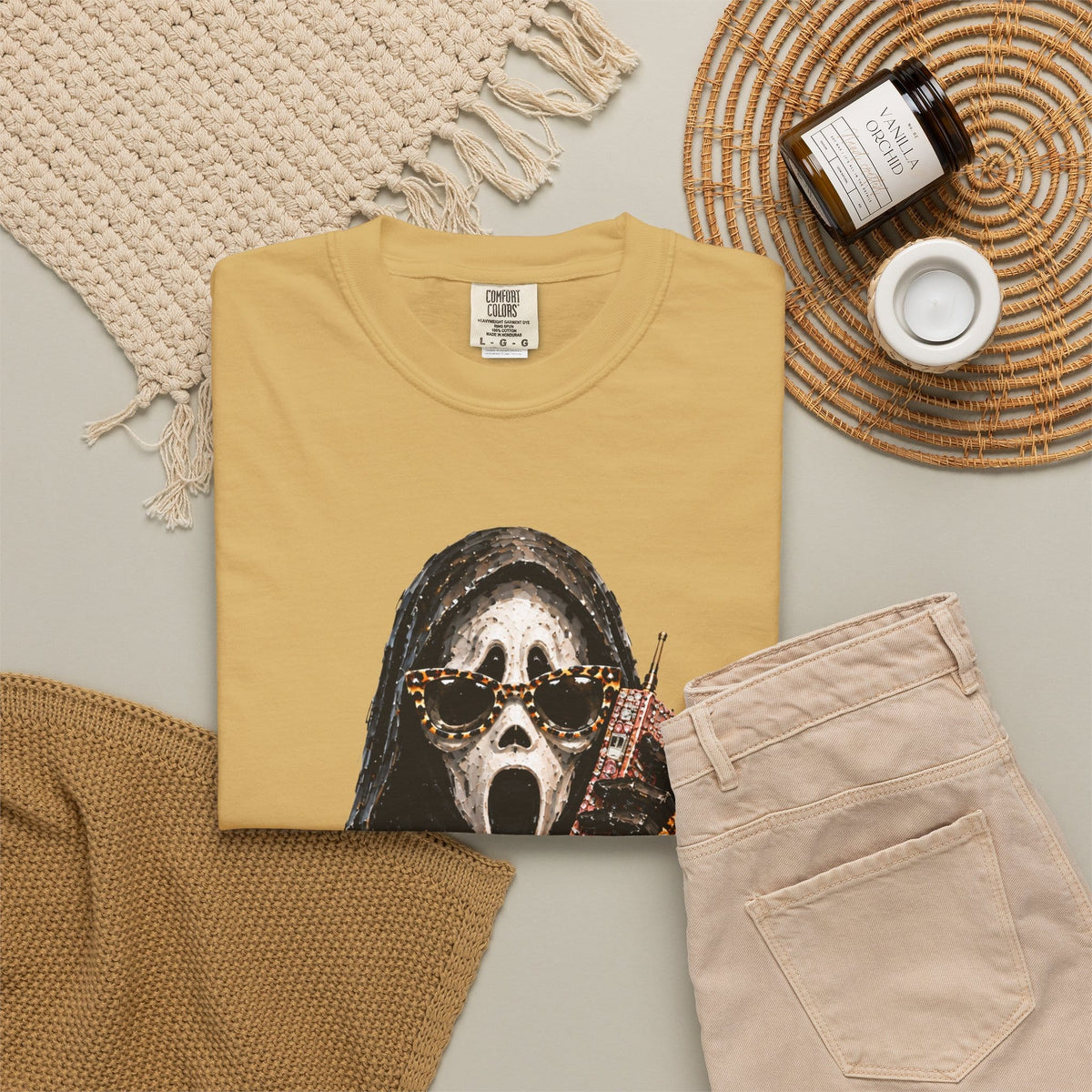 Halloween Ghostface Unisex Garment-Dyed T-shirt image 38