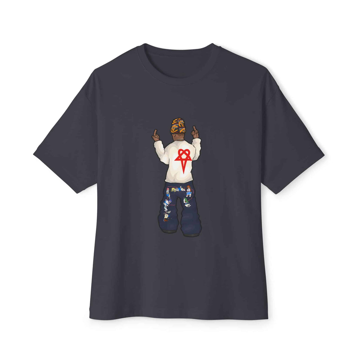 Rebel Attitude Unisex Oversized Boxy Tee - Dark Grey, 2XL image