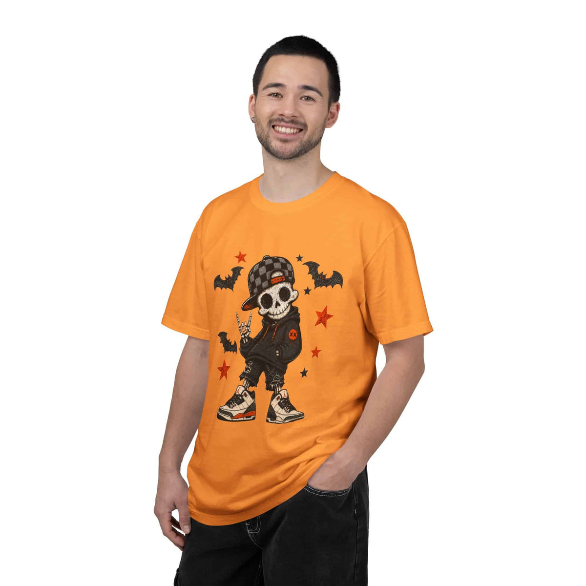 Boy Skeleton Halloween Unisex Garment-Dyed T-shirt image 46
